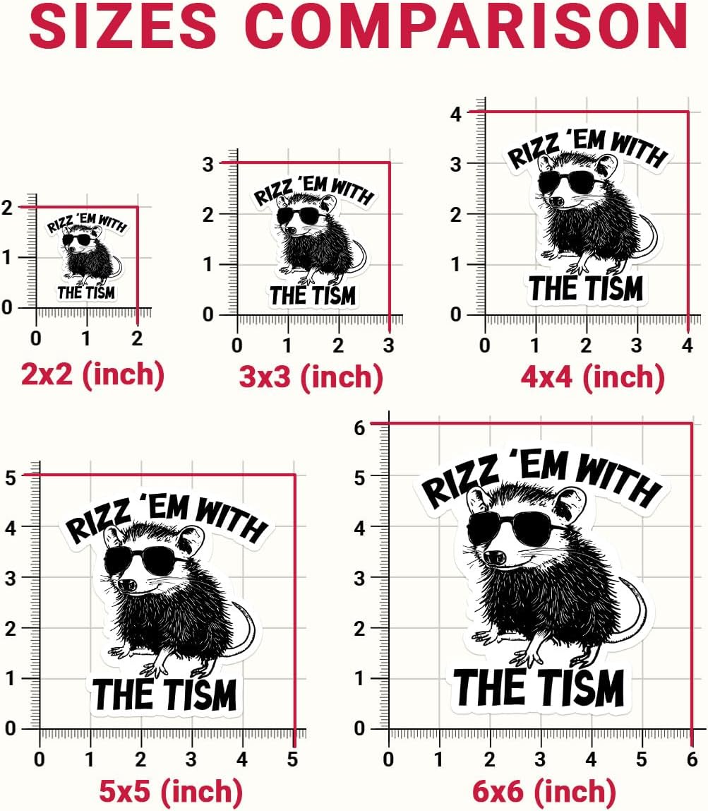 3 Pcs Rizz Em with The Tism Sticker, Meme Stickers for Adults, Dark Humor Gen X Stickers, Sleep Token Sticker - Funny Vinyl Stickers for Water Bottles Laptop Phone Car Window Helmet 3 Inches