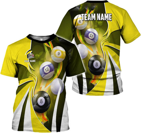 Ligthuy Personalized Name Billiard Shirts 3D, Billiards Shirt 8 Ball Billiard Shirt Custom Men's Pool Men Women1