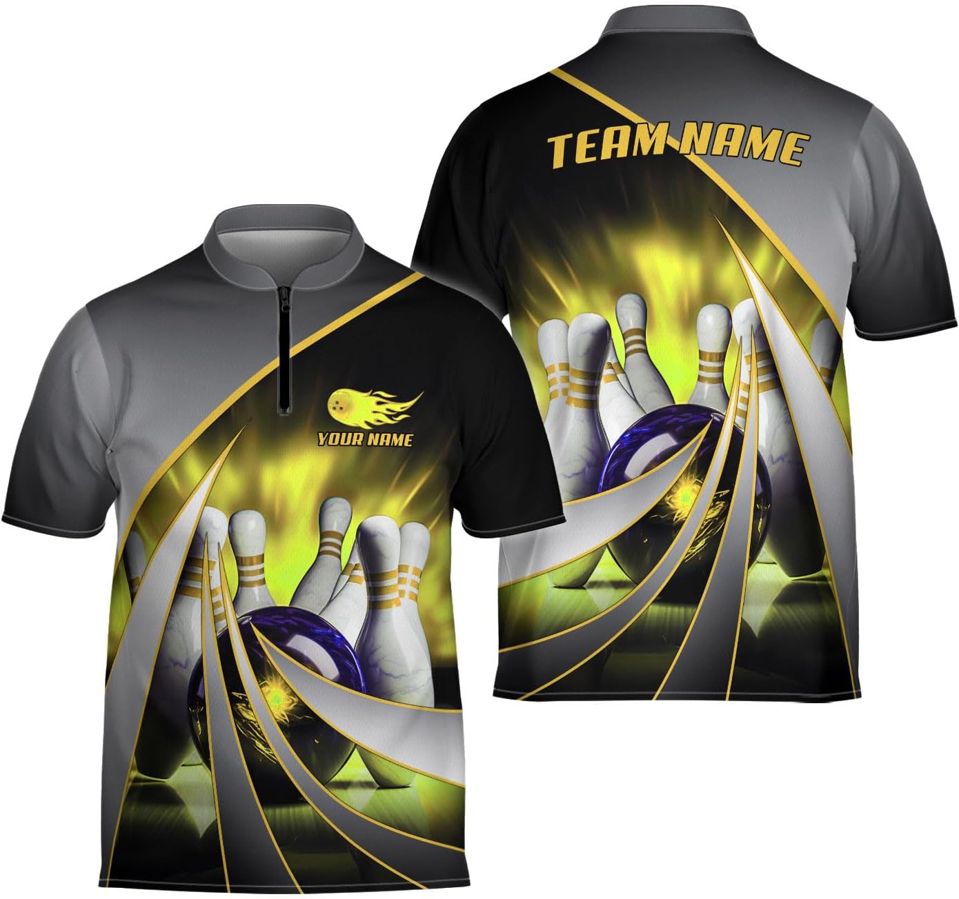 Ligthuy Personalized Bowling Jersey 3D, Bowling Shirts for Team, Bowling Shirt Unisex for Men Women, Bowling Shirts for Men
