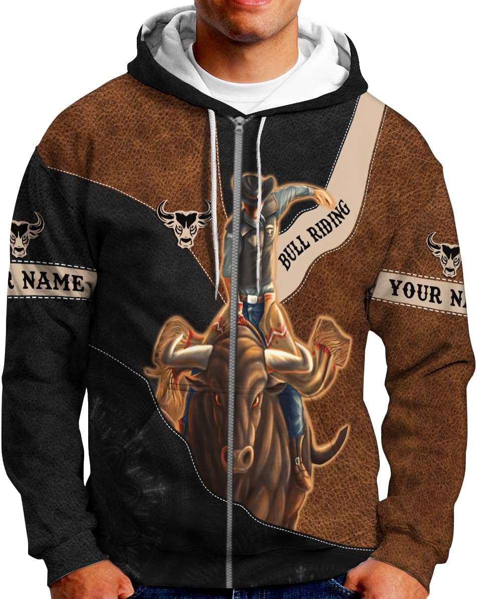 Mostprints Personalized Name Bull Riding Shirt 3D, Rodeo Shirts Bull Biding Shirts for Men and Women, Bull Rider Shirt Gift
