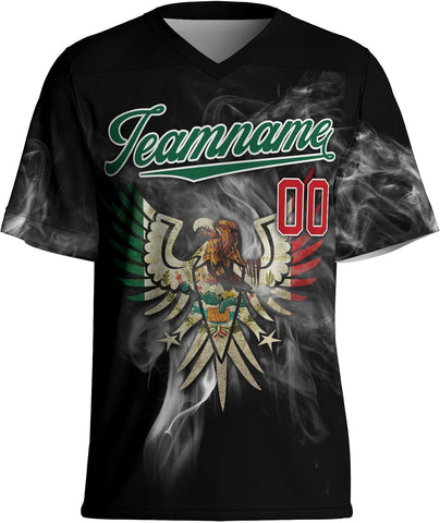 Artparel Custom Mexico Soccer Jersey Mexican Flag Jerseys Sports Shirt Mexico Soccer Shirts for Men Mexico Eagle Flag Jersey