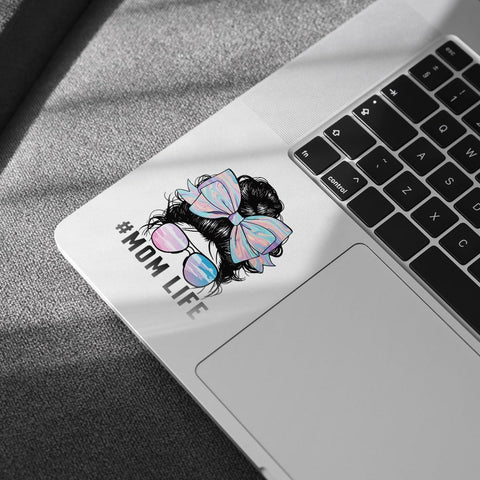 (3pcs) Mom Life Skull Sticker \u2013 Funny Mom Life Car Decal with Messy Bun and Sunglasses, Mama Vinyl Sticker for Laptop, Water Bottle, Car, Phone, Helmet \u2013 Cool Mother Accessories 3 Inch