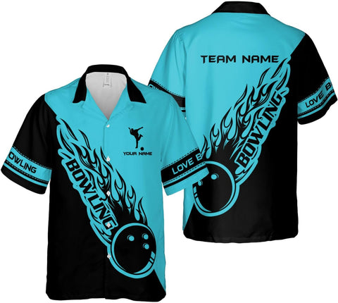 Mostprints Personalized Name Bowling Hawaii Shirts for Men and Women 3D, Bowling Shirts for Team Bowling, Bowling Shirts Gift