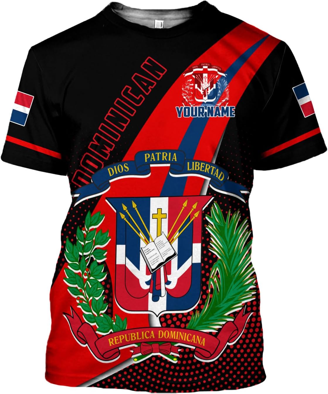 Ligthuy Personalized Dominican Shirt 3D, Dominican Republic Shirts, Dominican Flag Unisex Republica Dominicana Shirt S-5XL