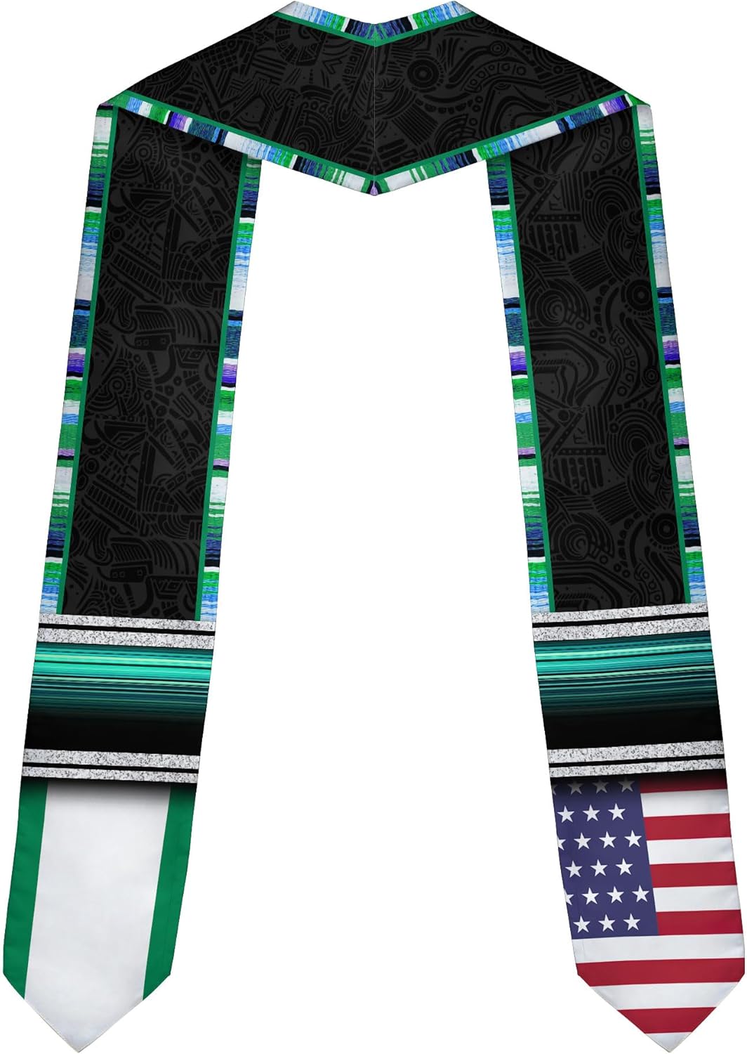 Pretyprints Custom Nigerian Graduation Sash, Nigeria Graduation Stole Customize, Nigerian American Flag Graduation Sash 2025