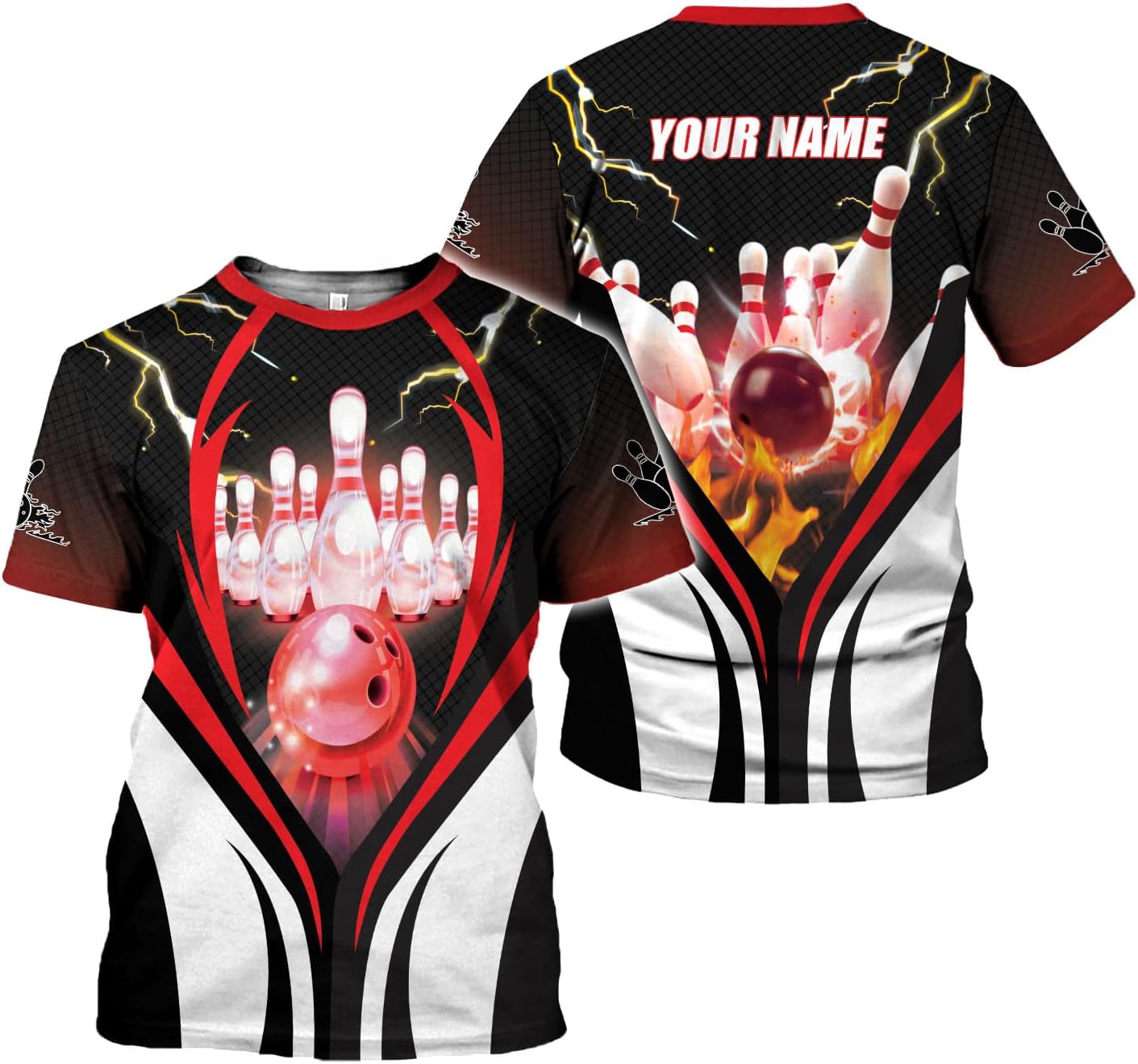 Rivelus Personalized Name Bowling Shirts for Men and Women 3D, Bowling Shirts for Team Bowling, Bowling Shirts Gift