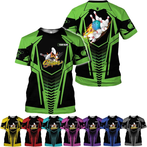 Rivelus Personalized Name Bowling Shirts for Men and Women 3D, Bowling Shirts for Team Bowling, Bowling Shirts Gift