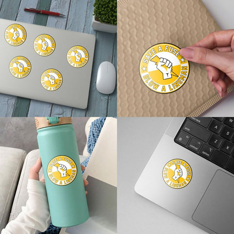 3 Pcs Save a Fuse Blow a Lineman Sticker Line Life Lineman Sticker Funny Lineman Vinyl Decal Gifts for Lineman Workers Save a Fuse Electrician Stickers for Laptop Bottle Phone Helmet Gifts 3"x3"