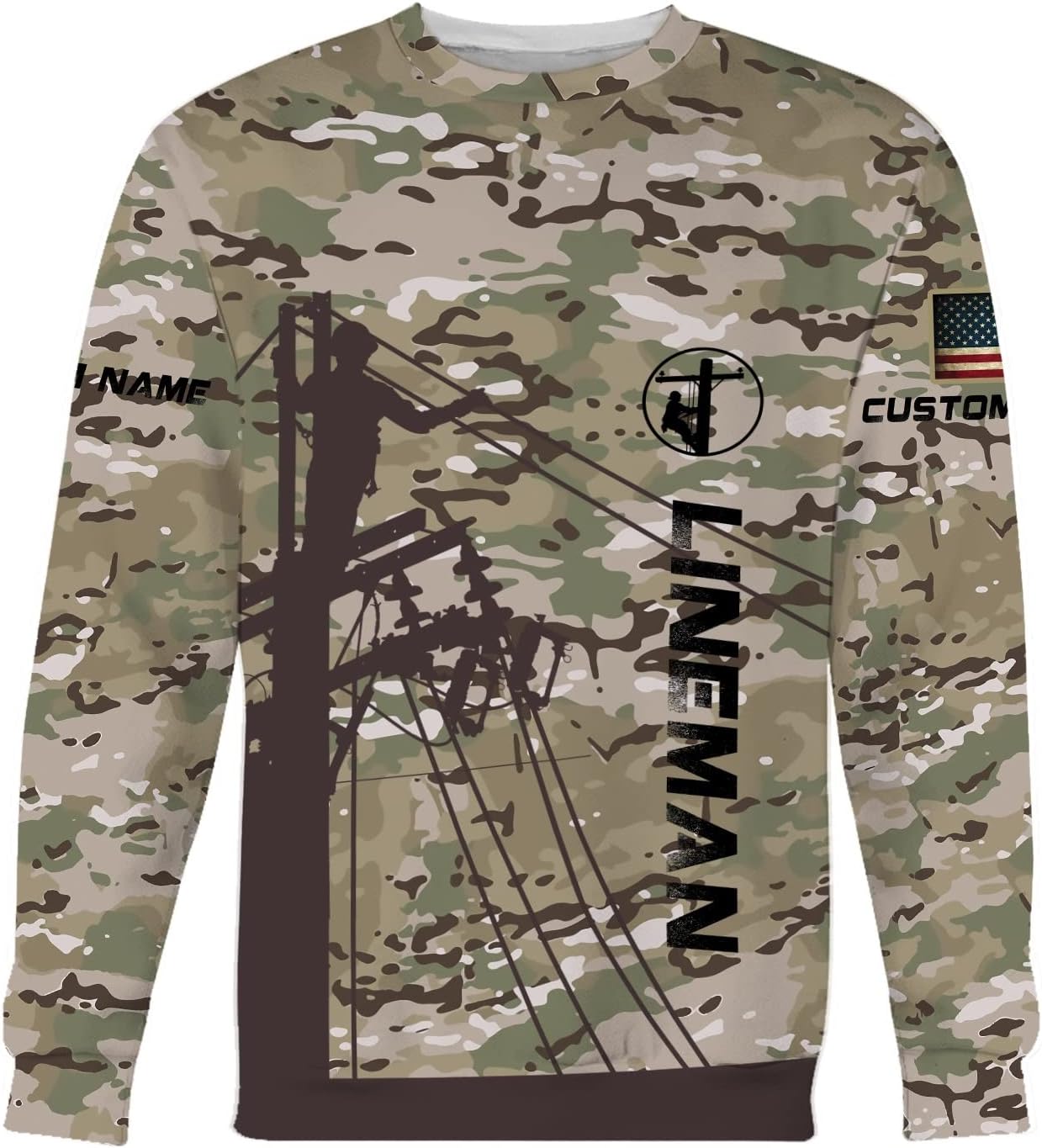Personalized Lineman 3D Print Hoodies Unisex Pullover Hoodie Gift For Men, Women, Full Size S-5XL For Men Women