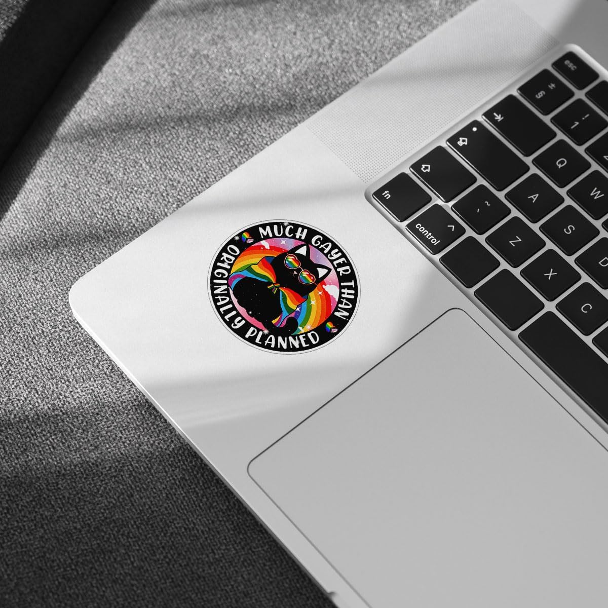 3 Pcs Much Gayer Than Originally Planned Sticker LGBTQ Pride Lesbian Queer Bisexual Waterproof Vinyl Decal, LGBTQ Pride Month Stickers for Water Bottle Tumbler Phone Case Laptop 3"x3"
