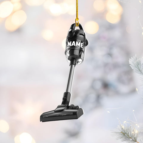 Customized Vacuum Cleaner Christmas Ornament, Cleaning Tools Ornament for Christmas Tree, Gift for Housewife Housekeeper, Holiday Xmas Tree Hanging Decor for Mom Woman Wife (Acrylic, Style 4)
