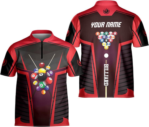 Artparel Personalized Billiard Jersey 3D Billiard Shirts for Men Billiard Bowling Jersey Billiards 9 Ball Pool Shirts for Men
