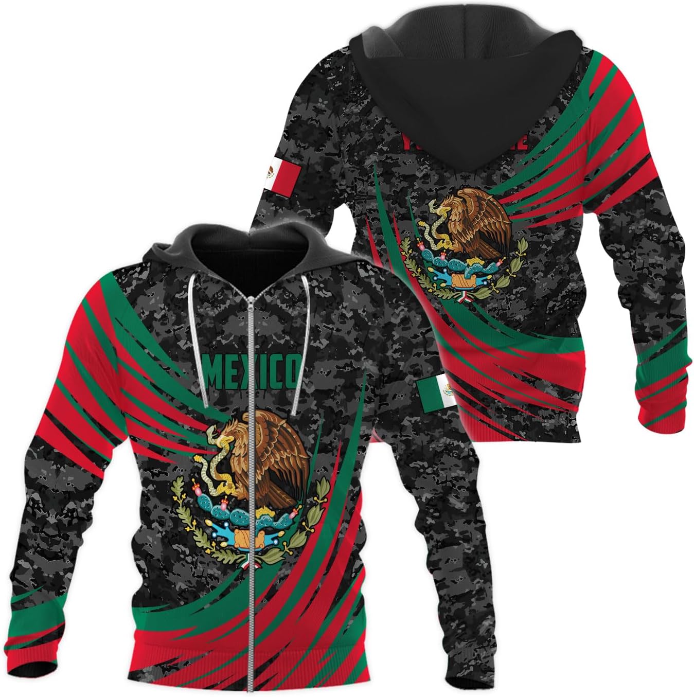 RoyalBro Personalized Mexico Shirt, Camisas de Mexico Customized Mexican Shirts Mexican Flag Mexico 3D Shirt for Men Women