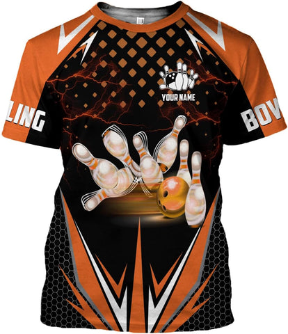 MoonArt Personalized Name Bowling Shirts for Men and Women 3D, Bowling Shirts for Team Bowling, Bowling Shirts Gift