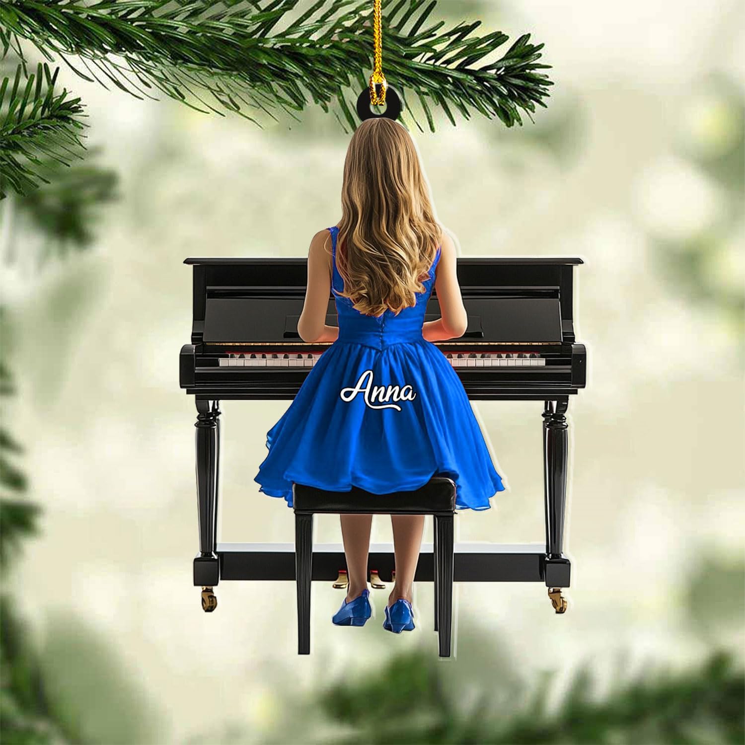 Podagree Personalized Piano Ornament, Custom Piano Ornament Piano Christmas Ornament 2023, Music Instrument Player Keyboard Ornament Decor, Gift for Piano Lover, Music Lovers (PAN10)