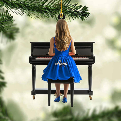 Podagree Personalized Piano Ornament, Custom Piano Ornament Piano Christmas Ornament 2023, Music Instrument Player Keyboard Ornament Decor, Gift for Piano Lover, Music Lovers (PAN10)
