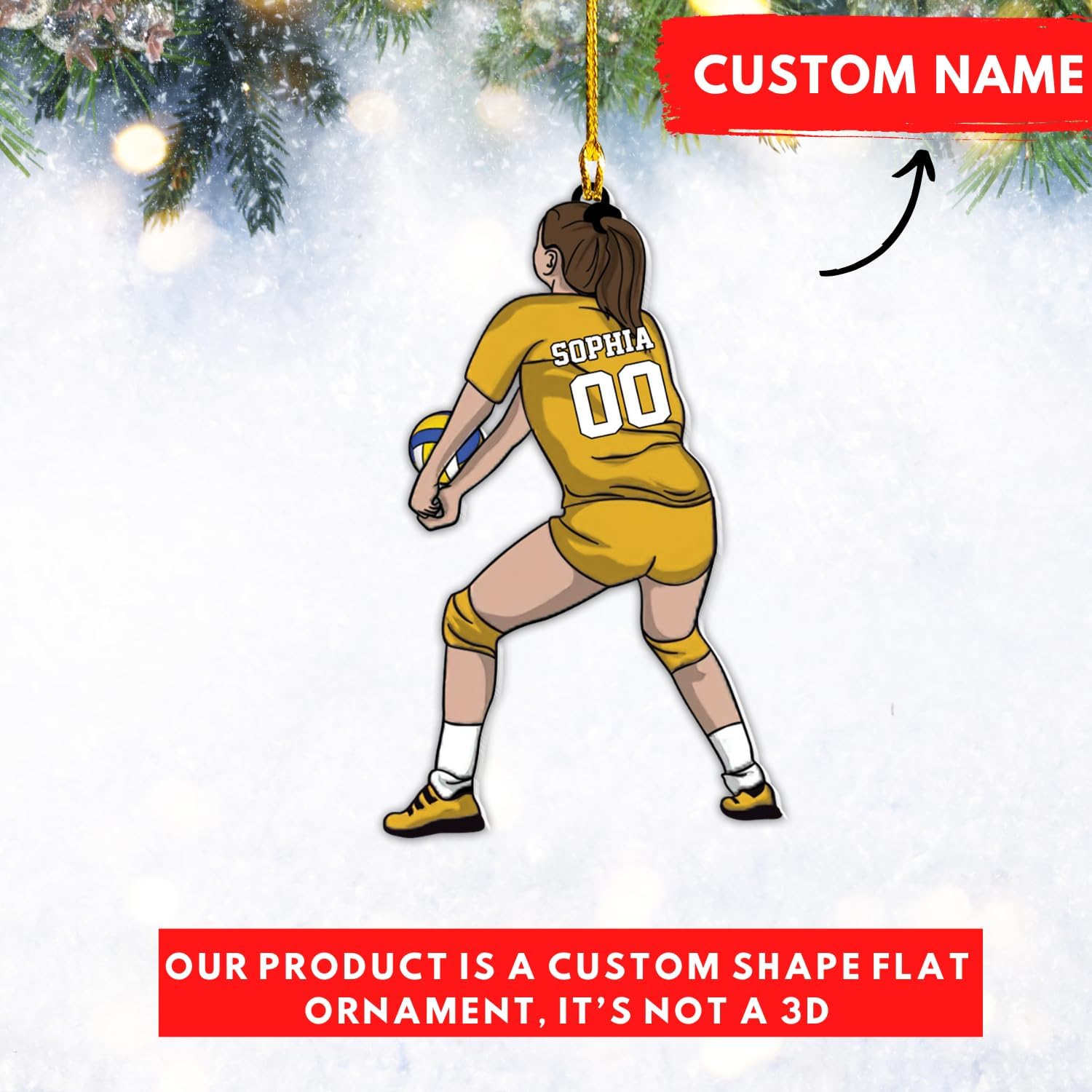 Personalized Name Volleyball Ornament, Gift for Volleyball Player, Sport Ornament 2024, Volleyball Christmas Ornament, Volleyball Team Gift, Volleyball Christmas Tree Ornament (Style 15)