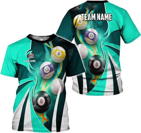 Ligthuy Personalized Name Billiard Shirts 3D, Billiards Shirt 8 Ball Billiard Shirt Custom Men's Pool Men Women1