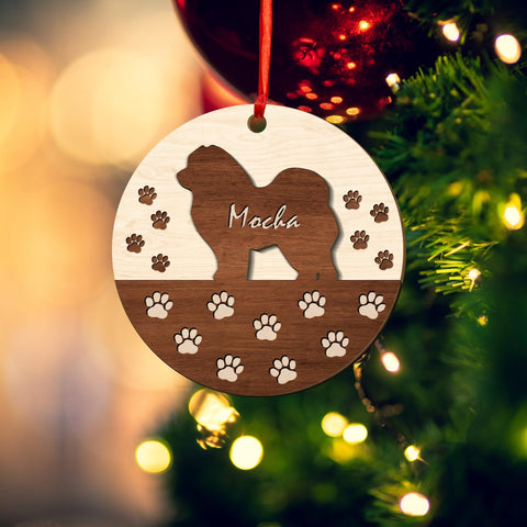 MAPrints Personalized Dog Ornament, Custom Dog Layered Wood Memorial Ornament, Dog First Christmas Ornament 2024, Pet Wood Ornaments, Dog Memorial Gifts for Dog Lovers (Dog 4)