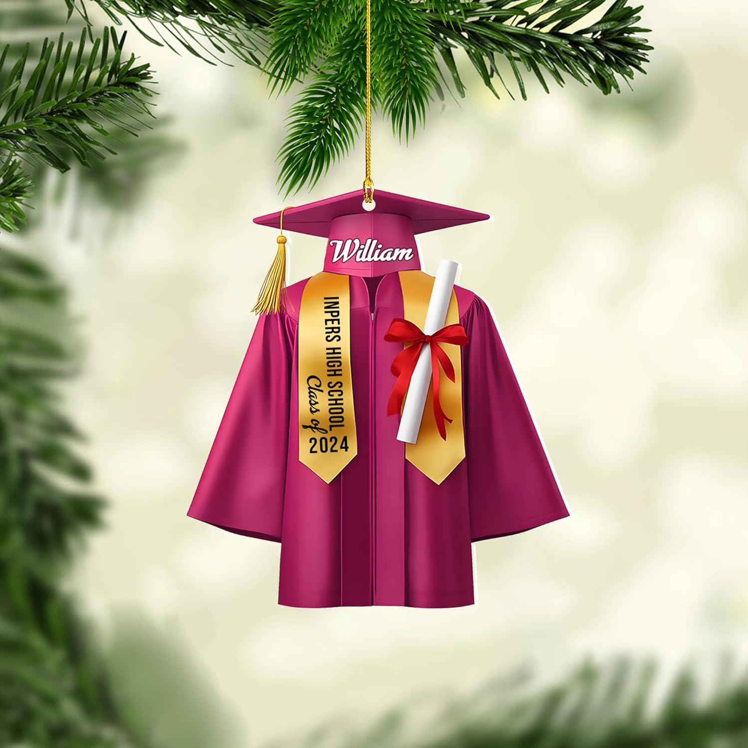 Personalized Graduation Ornaments Class of 2024 Graduation Gown Ornament Gifts Graduation Ornaments Class of 2025 College Graduation Ornaments Class of 2024 Graduate Ornament Tree Hanging Decor (GN10)