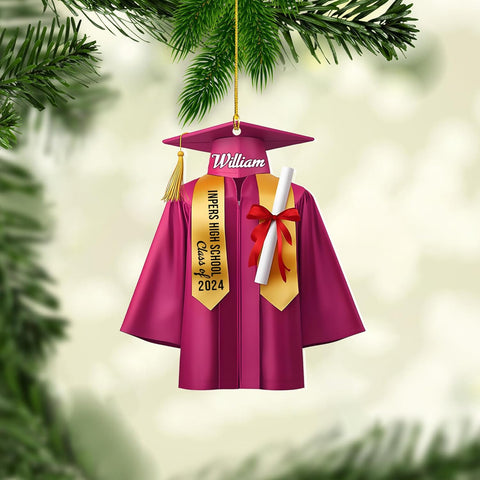 Personalized Graduation Ornaments Class of 2024 Graduation Gown Ornament Gifts Graduation Ornaments Class of 2025 College Graduation Ornaments Class of 2024 Graduate Ornament Tree Hanging Decor (GN10)