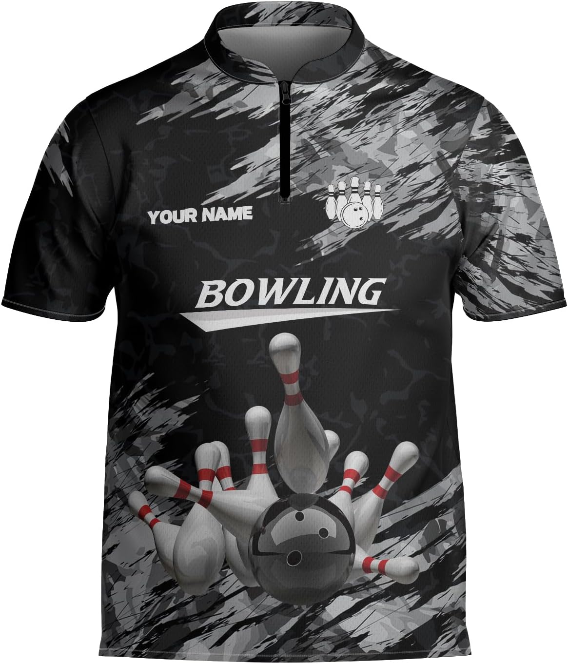 Personalized Name Bowling Baseball Jersey, Bowling Shirts for Men, Short-Sleeve Bowling Jerseys for Team, Bowling Shirts (Style 2)