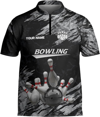 Personalized Name Bowling Baseball Jersey, Bowling Shirts for Men, Short-Sleeve Bowling Jerseys for Team, Bowling Shirts (Style 2)