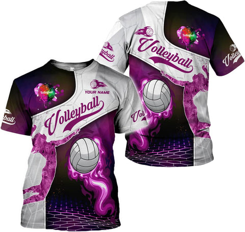 Mostprints Personalized Name Volleyball Shirts 3D for Men and Women, Volleyball shirt for Volleyball Lover, Unisex Tee shirt