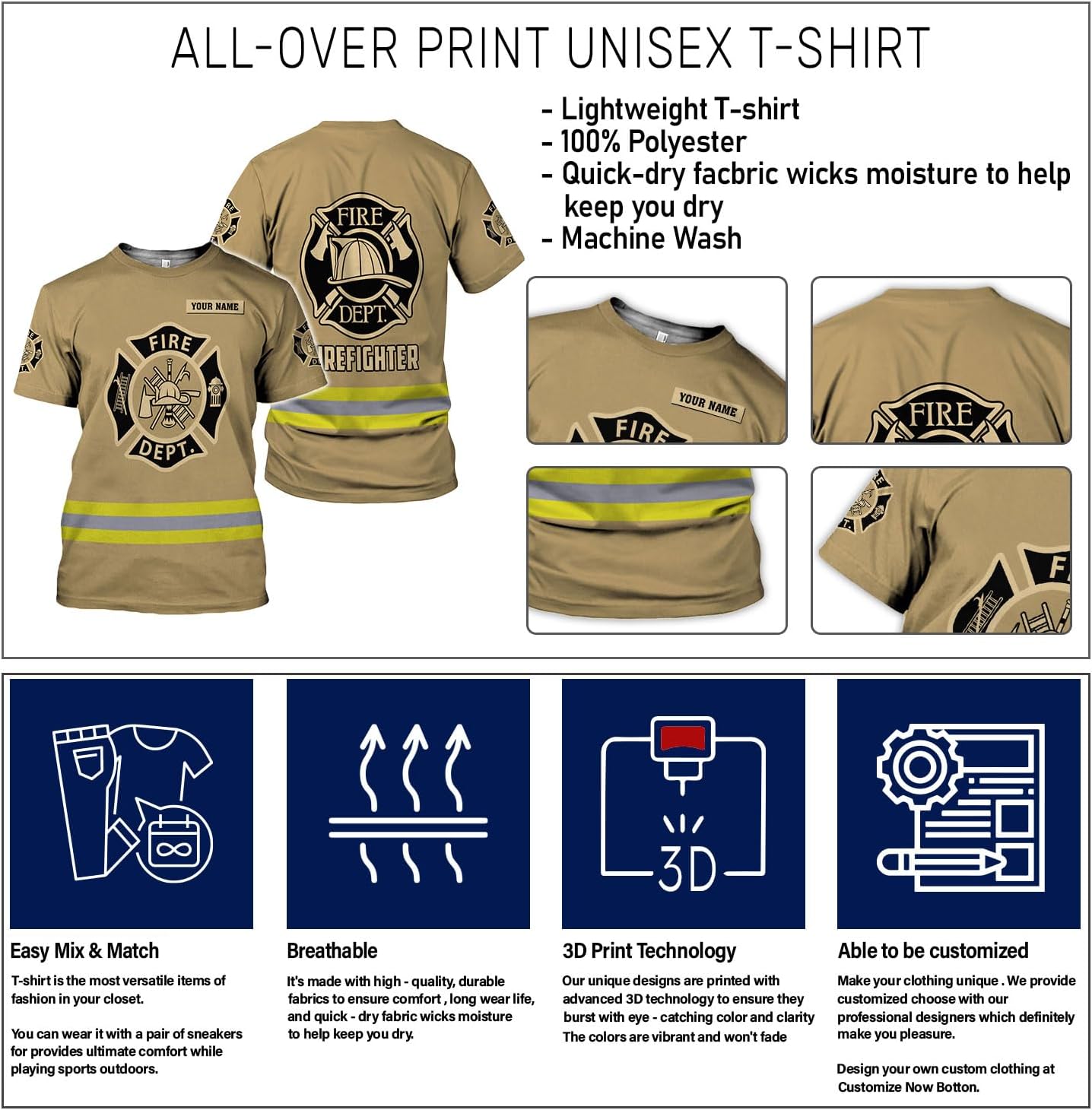 Custom Fire Department Shirts Fire Rescue Shirts for Men Fire Department Shirts for Women Fire Dept Shirt Fire Fighter Shirts