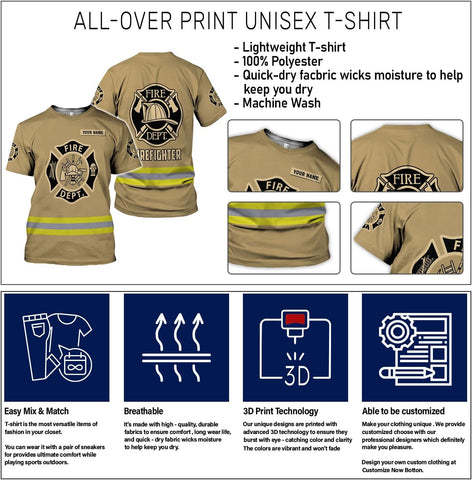 Custom Fire Department Shirts Fire Rescue Shirts for Men Fire Department Shirts for Women Fire Dept Shirt Fire Fighter Shirts