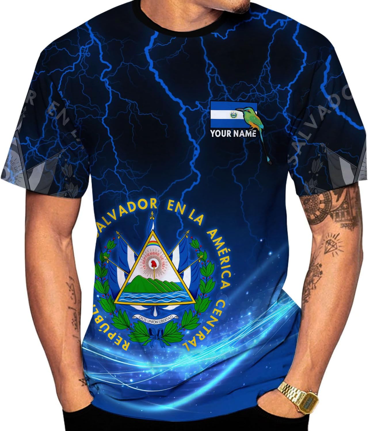 Personalized El Salvador Shirt Custom Camiseta de El Salvador Flag Shirt Men, Women Salvadorans Pride El Salvadore�a Gift