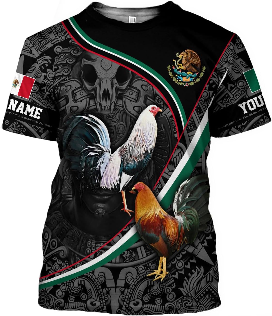 Suseaz Personalized Rooster Shirt Men Women, Men Funny Chicken 3D Printed Vintage Crew Neck Short Sleeve Shirts