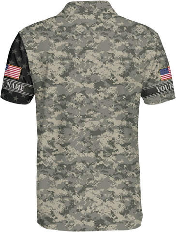 Personalized Custom Military Polo Shirts for Men, Mens Army Veteran Shirt