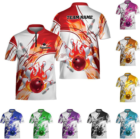 Ligthuy Personalized Bowling Jersey 3D, Bowling Shirts for Team, Bowling Shirt Unisex for Men Women, Bowling Shirts for Men