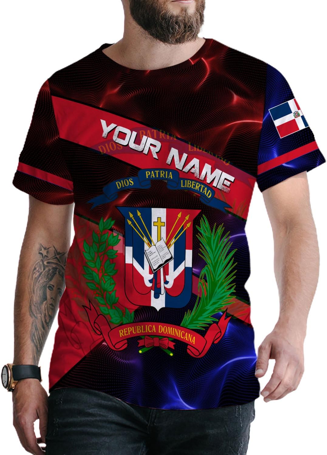 Ligthuy Personalized Dominican Shirt 3D, Dominican Republic Shirts, Dominican Flag Unisex Republica Dominicana Shirt S-5XL