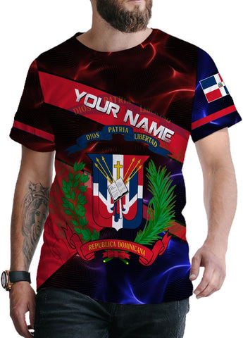 Ligthuy Personalized Dominican Shirt 3D, Dominican Republic Shirts, Dominican Flag Unisex Republica Dominicana Shirt S-5XL