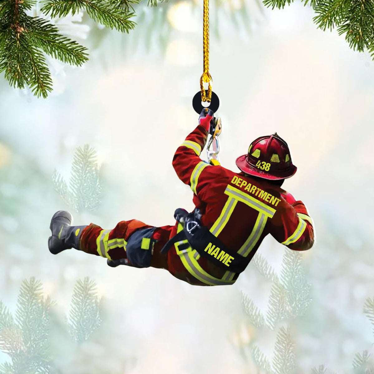 Artparel Personalized Firefighter Uniform Ornament Firefighter Gifts for Men Firefighter Ornaments for Christmas Tree Firefighter Gifts for Men Firefighter Gifts Christmas (FF 9)