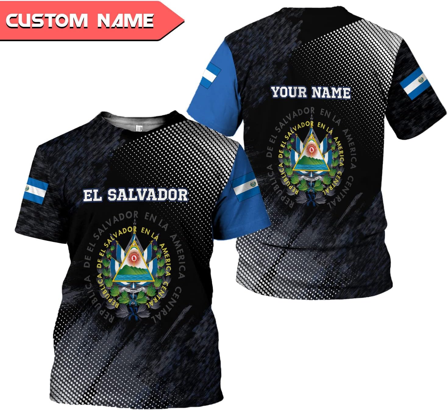 Personalized El Salvador Shirt Custom Camiseta de El Salvador Flag Shirt Men, Women Salvadorans Pride El Salvadore��a Gift