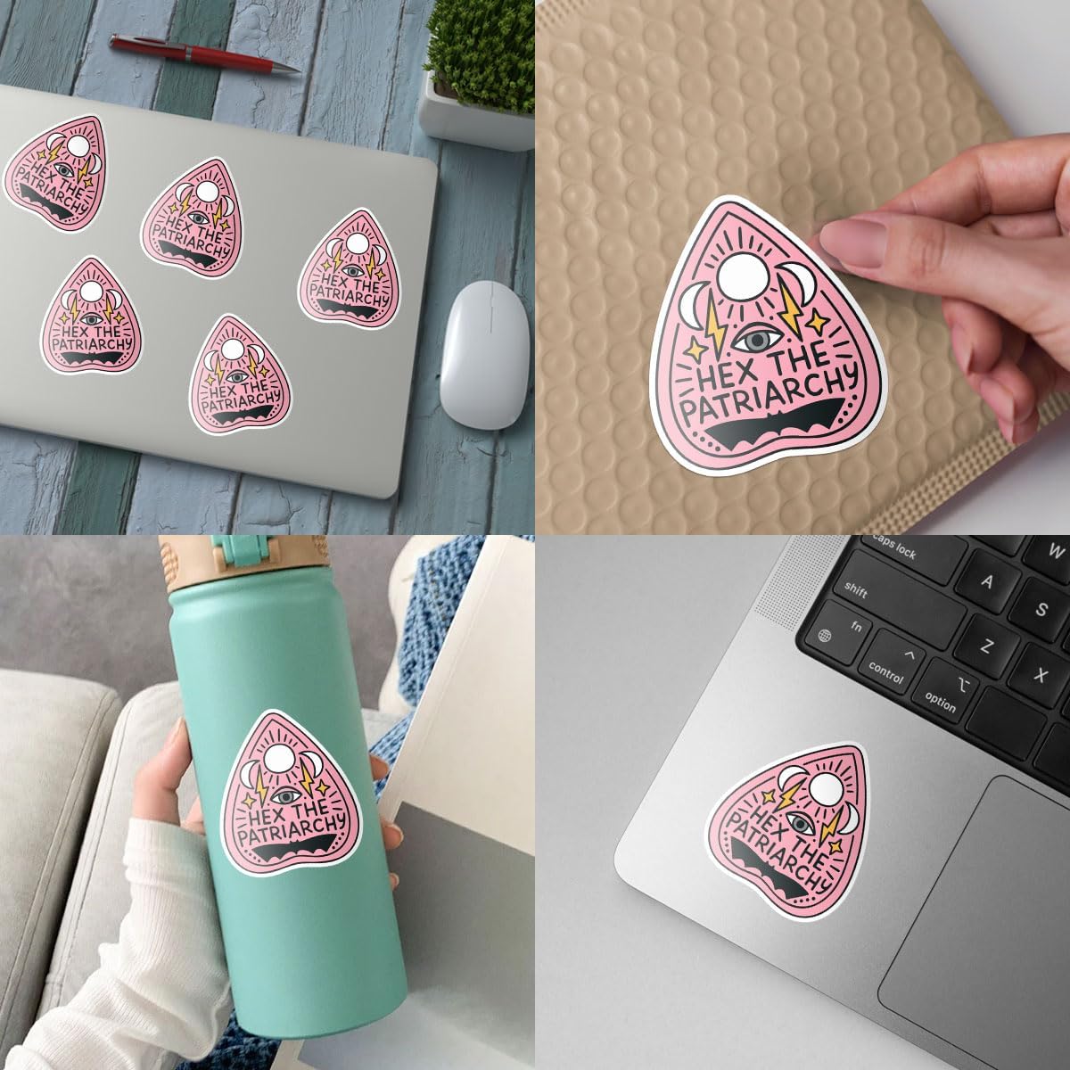 (3pcs) Hex The Patriarchy Sticker, Witchy Sticker, Feminist Sticker, Occult Sticker, Halloween Sticker Die-Cut Waterproof Vinyl Sticker Laptop Water Bottle Window Phone Helmet