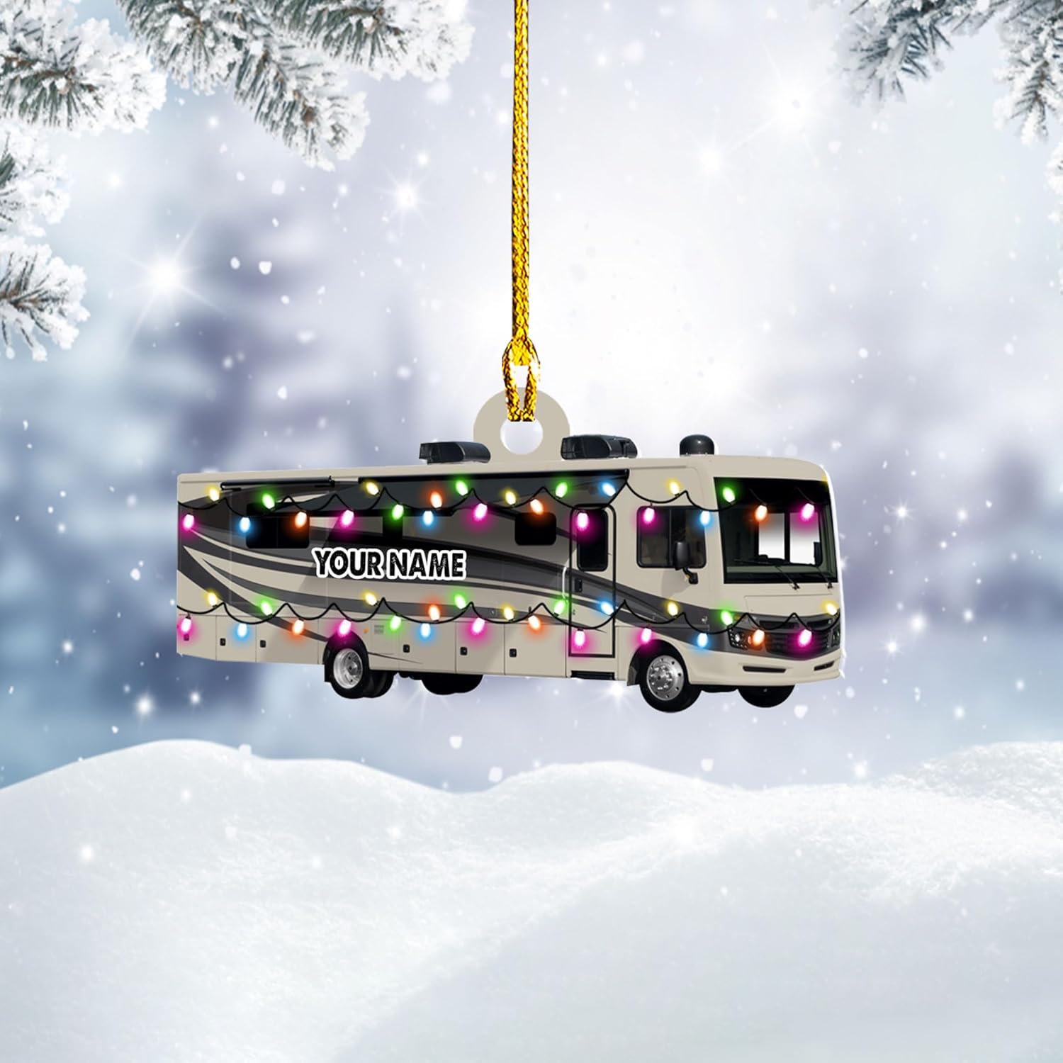 Artparel Personalized Camping Ornaments, Camping Christmas Ornaments, Camper Christmas Ornaments, Camping Ornaments for Christmas Tree, Camper Tree Ornament, Camper Gingerbread (CP14)