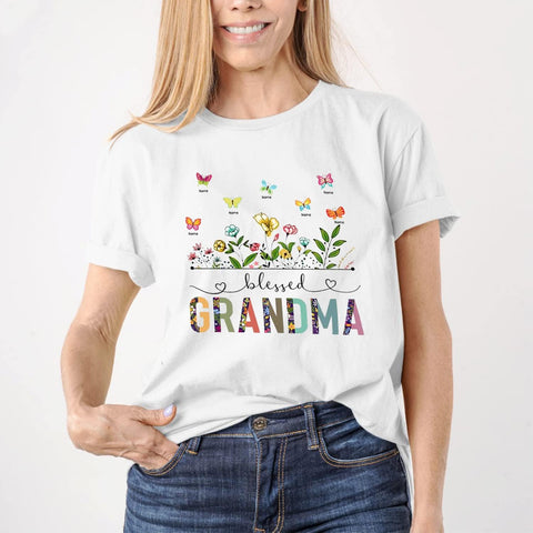 Personalized Grandma Shirt, Custom Mom T-Shirt with Nickname and Kid's Name Shirt, Shirt for Women, Mother's Day, Birthday