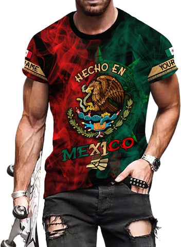RoyalBro Personalized Mexico Shirt, Camisas de Mexico Customized Mexican Shirts Mexican Flag Mexico 3D Shirt for Men Women