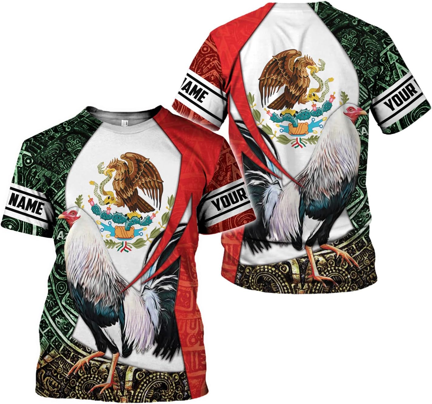 Personalized Name Mexican Shirts for Men, Customized Rooster Mexico Shirts for Men, Mexico Shirts for women, Mexico Shirt Eagle Flag Mexican Eagle Unisex Shirt, Mexico Soccer shirt men TS13