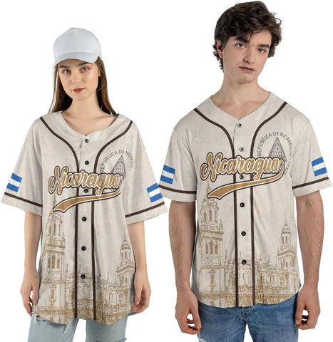 Personalized Nicaragua Baseball Jersey, Custom Nicaragua Baseball Jersey for Men & Women, Nicaraguan Camisas Shirt