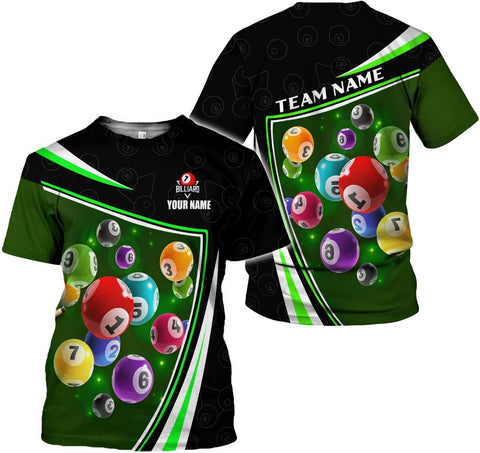 Ligthuy Personalized Name Billiard Shirts 3D, Billiards Shirt 8 Ball Billiard Shirt Custom Men's Pool Men Women1