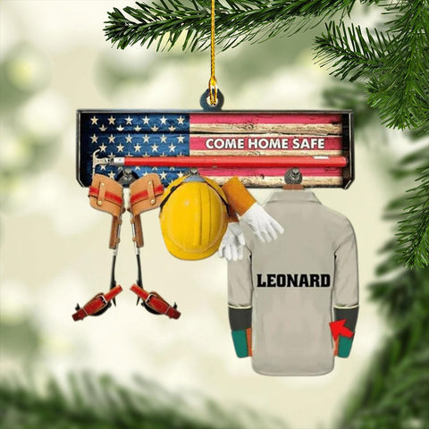 mostprints Personalized Lineman Ornament Custom Lineman Ornaments Line Man Christmas Ornaments Gifts for Lineman Ornament Lineman Christmas Hanging Ornament Lineman Gift (Style 9)