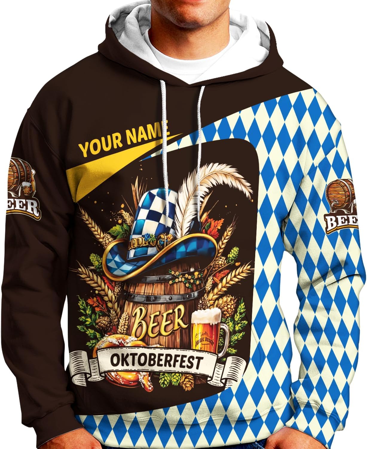 Pretyprints Personalized Oktoberfest Custom Name Shirt Gift For Beer Lover Oktoberfest 3D Shirts Beer Drinking Festival