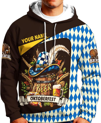 Pretyprints Personalized Oktoberfest Custom Name Shirt Gift For Beer Lover Oktoberfest 3D Shirts Beer Drinking Festival
