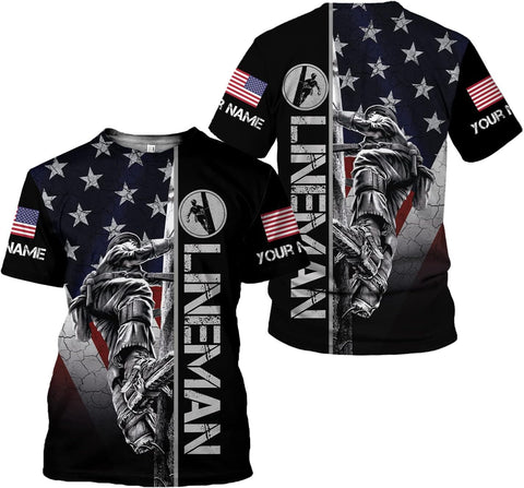 Personalized Lineman 3D Print Hoodies Unisex Pullover Hoodie Gift For Men, Women, Full Size S-5XL For Men Women