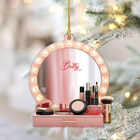 Suseaz Personalized Makeup Tools Christmas Ornament 2024, Makeup Box Christmas Ornament Gift for Makeup Artist, Christmas Tree Decor for Makeup Shop, Gift for New Makeup Coworkers (ON428)